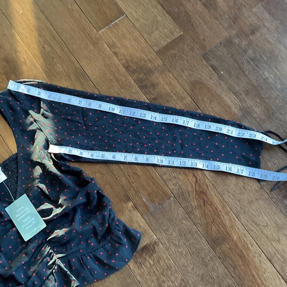 H&M Black Blouse with Subtle Red Dots - Picture 5 of 6